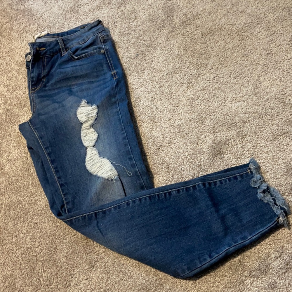 Altar’d State Jeans. Ripped with raw ankle hem